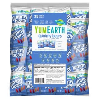 YumEarth, Gummy Bears, Assorted, 35 Snack Packs, 0.7 oz (19.8 g) Each