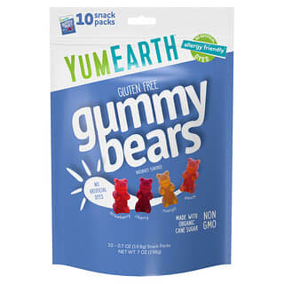 يام أورث‏, علكة خالية من الجلوتين ، فراولة ، كرز ، مانجو ، خوخ ، 10 أكياس وجبات خفيفة ، 0.7 أونصة (19.8 جم) لكل كيس