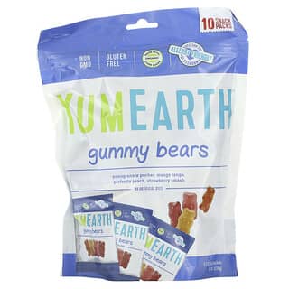 YumEarth, Gummy Bears, Gummibärchen, verschiedene Geschmacksrichtungen, 10 Snack-Packs, je 19,8 g (0,7 oz.)