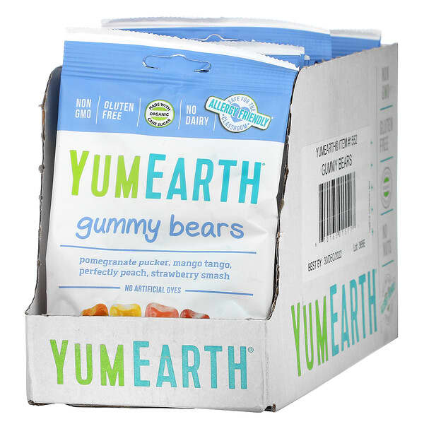 YumEarth, Gummibären, ausgewählte Aromen, 12 Snack-Päckchen, je 71 g (Nicht mehr verfügbarer Artikel) 