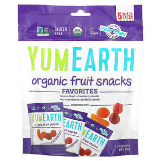 YumEarth, Snacks de fruits bio, 5 sachets, 19,8 g (0,7 oz) chacun