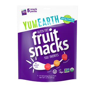 YumEarth, Gluten-free Fruit Snacks, Favourites, 5 Packs, 0.7 oz (19.8 g) Each