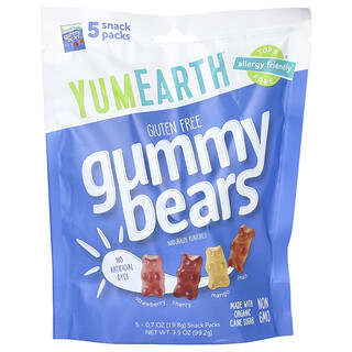 YumEarth, 小熊軟糖，混合口味，5 包，每包 0.7 盎司（19.8 克）