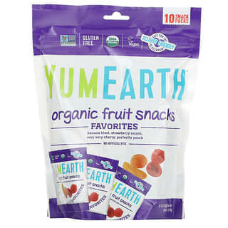 YumEarth, 有机水果零食，喜爱，10 包，每包 0.7 盎司（19.8 克）