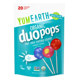 YumEarth, Duopops™ orgánico, Variedad, 20 paletas, 300 g (10,6 oz)