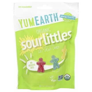 YumEarth, Organic Sour Littles, меки бонбони за дъвчене, ягода, синя малина, лимон, 142 g (5 oz)