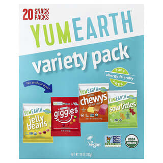YumEarth, Paquete surtido, 20 paquetes, 14 g (0,5 oz) cada uno