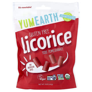 YumEarth, Gluteeniton lakritsi, granaattiomena, 142 g