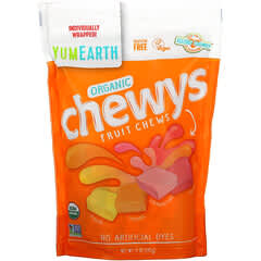 YumEarth, Organic Chewys Fruit Chews, Lemon, Orange, Strawberry, Cherry, 5 oz (142 g)