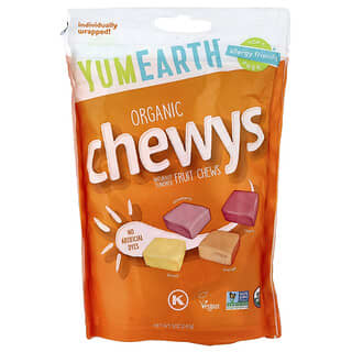 YumEarth, Friandises biologiques à mâcher, Citron, orange, fraise et cerise, 142 g