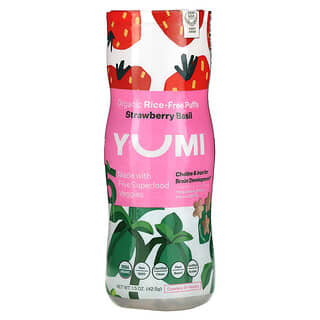 Yumi, 유기농 쌀 무함유 퍼프, 8개월 이상, 딸기 바질, 42.5g(1.5oz)
