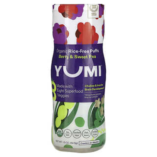 Yumi, органические колечки без риса, для детей от 8 месяцев, ягоды и сладкий горошек, 42,5 г (1,5 унции)