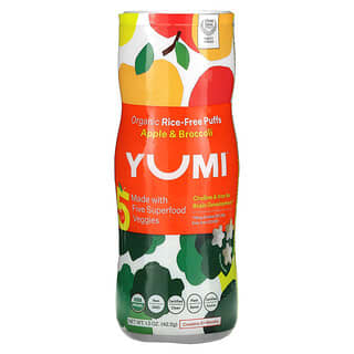 Yumi, Soufflés sans riz biologique, 8 mois et plus, Pomme et brocoli, 42,5 g