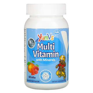 YumV's, ミネラル配合マルチビタミン、おいしいフルーツ味、ゼリー60粒