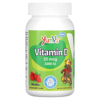YumV's, Vitamine D, Délicieux arôme de baies, 1000 UI, 60 gelées