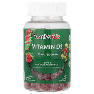 YumVs, Vitamine D, Délicieux arôme de baies, 1000 UI, 60 gelées
