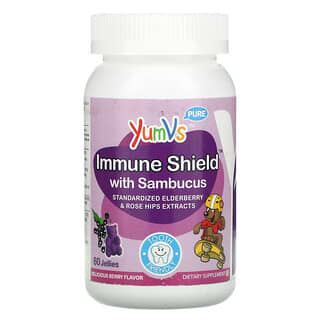 YumV's, иммунная защита с бузиной, ягодный вкус, 60 желейных таблеток