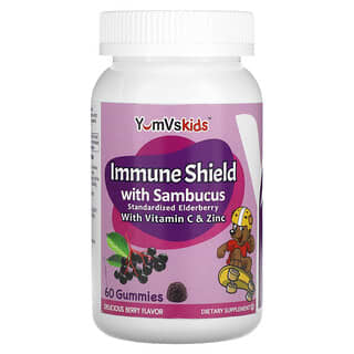 YumV's, サンブカス配合Immuneシールド、ベリー風味、グミ60粒