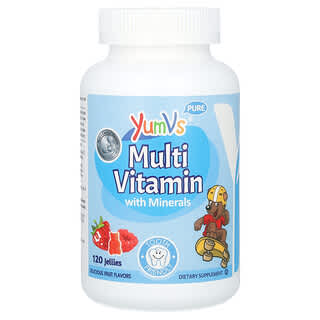 YumV's, 미네랄 함유 종합비타민, 맛있는 과일 맛, 젤리 120개