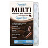 Multi Vitamins and Minerals with Coconut Milk, Delicious Milk Chocolate Flavor, Sugar Free, 60 Chewables