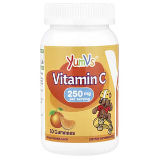 YumVs, Niños, Gomitas con vitamina C, Naranja deliciosa, 250 mg, 60 gomitas