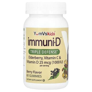 YumVs, Kid's Immuni-D™, Elderberry, Vitamin C & Vitamin D, Berry, 60 Gummies