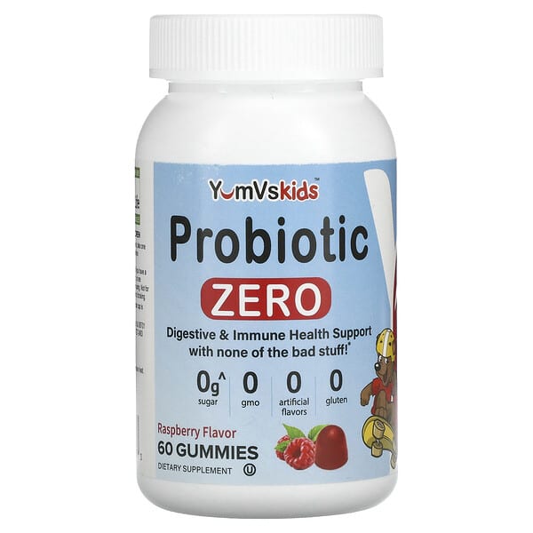 YumV's, Probiotic Zero, Himbeere, 60 Fruchtgummis