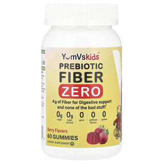 YumVs, Prebiotic Fiber Zero, Berry, 4 g, 60 Gummies (2 g per Gummy)