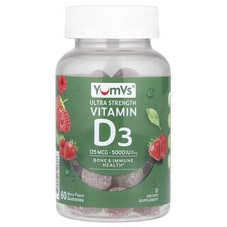 YumVs, Vitamin D3, Berry, 2,500 IU , 60 Gummies