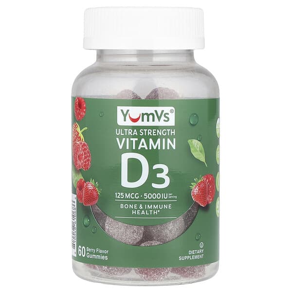 Vitamin D3, Berry, 60 Gummies (2,500 IU per Gummy)