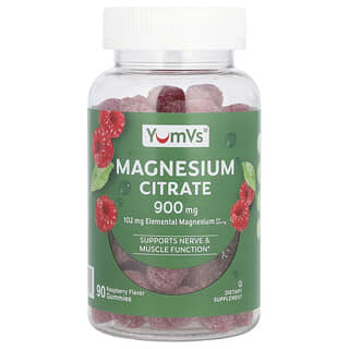 YumV's, Citrato di magnesio, lampone, 900 mg, 90 caramelle gommose (300 mg per caramella gommosa)