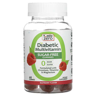 YumV's, Мультивитамины для больных диабетом, без сахара, малина, 60 жевательных таблеток