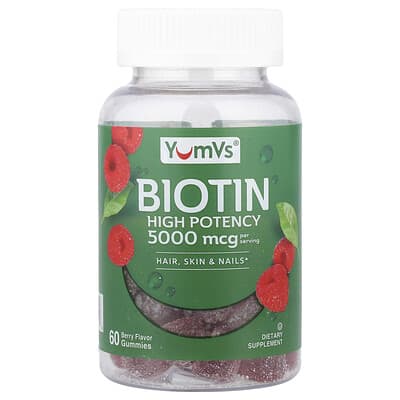 YumVs, BioVitamin Gummies, Extra Strength, Berry Flavor, 60 Gummies (2,500 mcg per gummy)