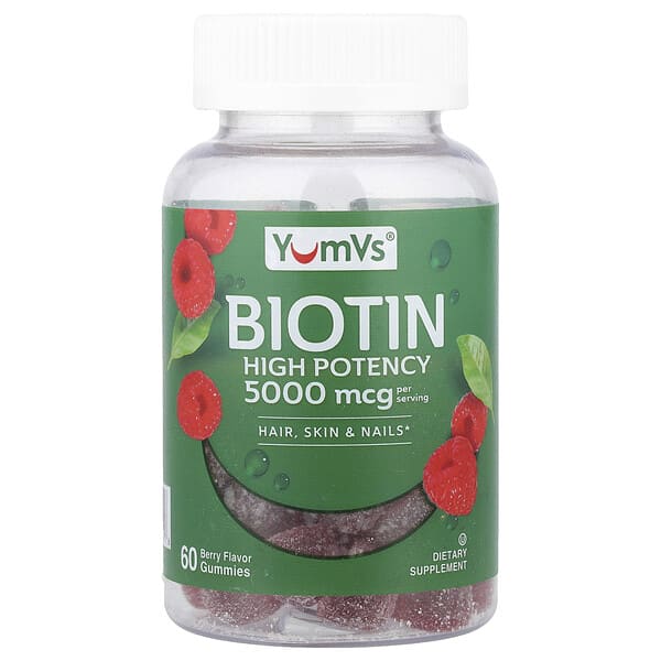 Biotin Gummies, High Potency, Berry, 60 Gummies (2,500 mcg per Gummy)