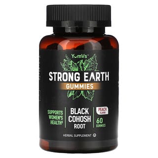 YumV's, Strong Earth Gummies, Black Cohosh Root, Peach, 60 Gummies