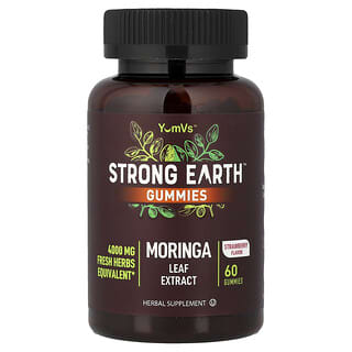 YumVs, Strong Earth™ Gummies, Moringa Leaf Extract, Strawberry, 60 Gummies (200 mg per Gummy)