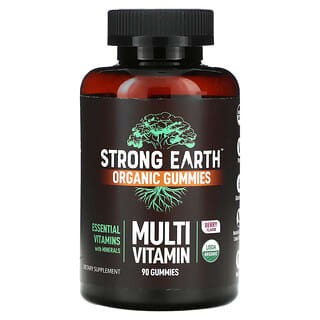 YumV's‏, סוכריות גומי Strong Earth Kids Organic, מולטי ויטמין, בטעם פירות יער, 90 סוכריות גומי