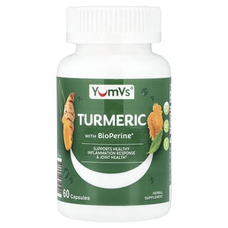 YumVs, Turmeric With Bioperine®, Kurkuma mit Bioperine®, 60 Kapseln
