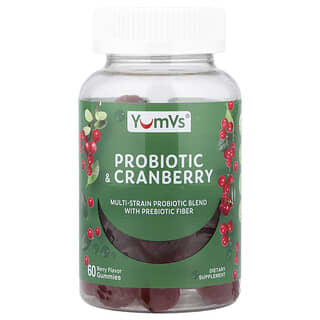 YumVs, Gomitas probióticas de arándano rojo, Baya, 60 gomitas