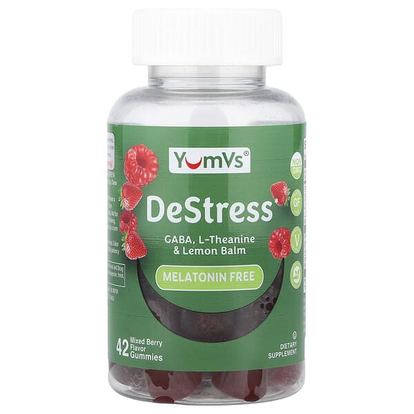 DeStress Gummies, Melatonin Free, Mixed Berry, 42 Gummies