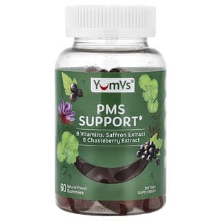 YumVs, жевательные таблетки для поддержки ПМС, натуральный продукт, 60 жевательных таблеток