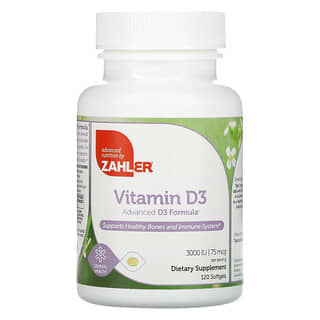 Zahler, Vitamin D3, Advanced D3 Formula, 75 mcg (3,000 IU), 120 Softgels