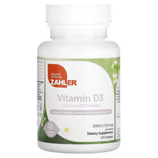 Zahler, вітамін D3, покращена добавка з вітаміном D3, 50 мкг (2000 МО), 120 капсул