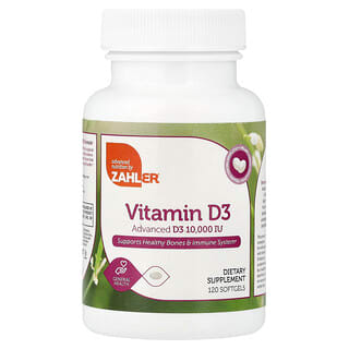 Zahler, Vitamin D3, 120 Softgels (250 mcg (10,000 IU) per Softgel)