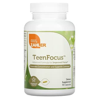 Zahler, Teen Focus, formule avancée pour une meilleure concentration, 90 capsules
