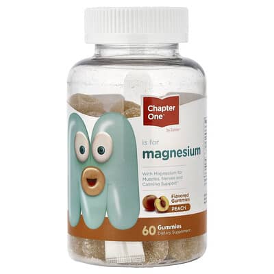 Chapter One, Magnesium Gummies, Peach, 60 Gummies (50 mg per Gummy)