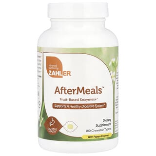 Zahler, AfterMeals, Enzimas a base de frutas, 100 comprimidos masticables