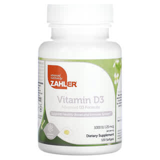 Zahler, вітамін D3, покращена формула вітаміну D3, 25 мкг (1000 МО), 120 капсул