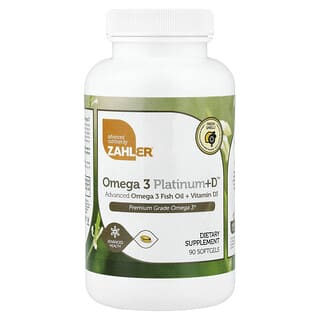 Zahler, Omega 3 Platinum+D™, Advanced Omega 3 Fish Oil + Vitamin D3, 90 Softgels