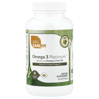 Zahler, Omega 3 Platinum, Advanced Omega 3 Fish Oil, 90 miękkich kapsułek (1000 mg na kapsułkę)